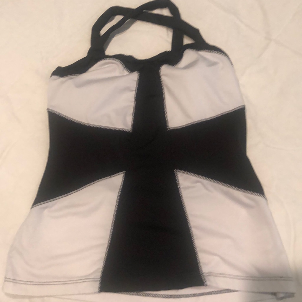 Women’s Black And White Xsmall Athletic Tank Top